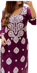 Embroidered Straight Long Kurta With Pant In Germany