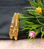 IMPRESSIVE TRADITIONAL GOLD Plated PIPE BANGLES(2 Pcs)