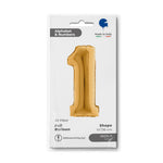 14"/Ø36cm Mini Zahlen Folienballon | Gold #1
