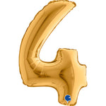 14"/Ø36cm Mini Zahlen Folienballon | Gold #4