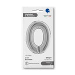 14"/Ø36cm Mini Zahlen Folienballon | Silber #0