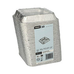 Starpak 50 Aschenbecher, Alu eckig 2,2 cm x 12,5 cm x 12,5 cm | Schrumpffolie (50 Stück)