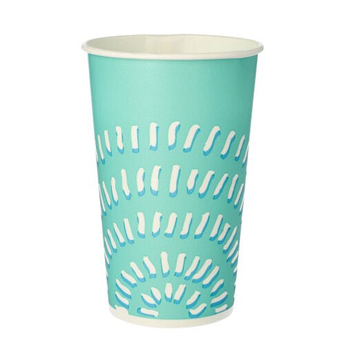 Starpak 50 Trinkbecher für Kaltgetränke, Pappe 0,4 l Ø 8,97 cm · 13,5 cm türkis | Folie (50 Stück)