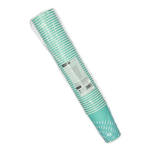 Starpak 50 Trinkbecher für Kaltgetränke, Pappe 0,4 l Ø 8,97 cm · 13,5 cm türkis | Folie (50 Stück)