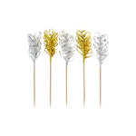 PAPSTAR Deko-Picker "Frills" gold/silber, 10,5 cm, festlich dekorativ | Beutel (30 Stück)