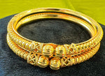 IMPRESSIVE TRADITIONAL GOLD Plated PIPE BANGLES(2 Pcs)