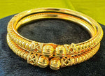 IMPRESSIVE TRADITIONAL GOLD Plated PIPE BANGLES(2 Pcs)