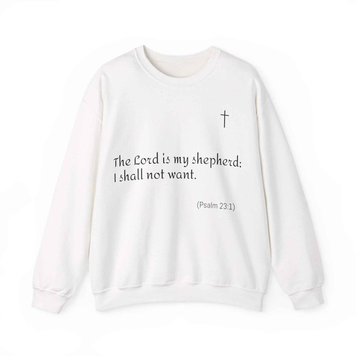 Unisex Heavy Blend Sweatshirt mit Psalm 23 & markantem Backprint