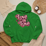 Love Is Love Hoodie – Retro Herz Pride Kapuzenpullover