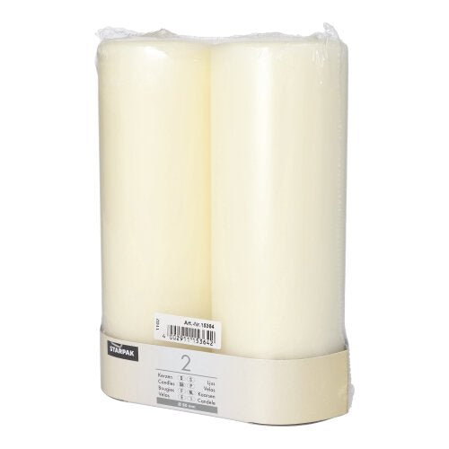 Starpak 2 Stumpenkerzen Ø 80 mm mit Flachkopf