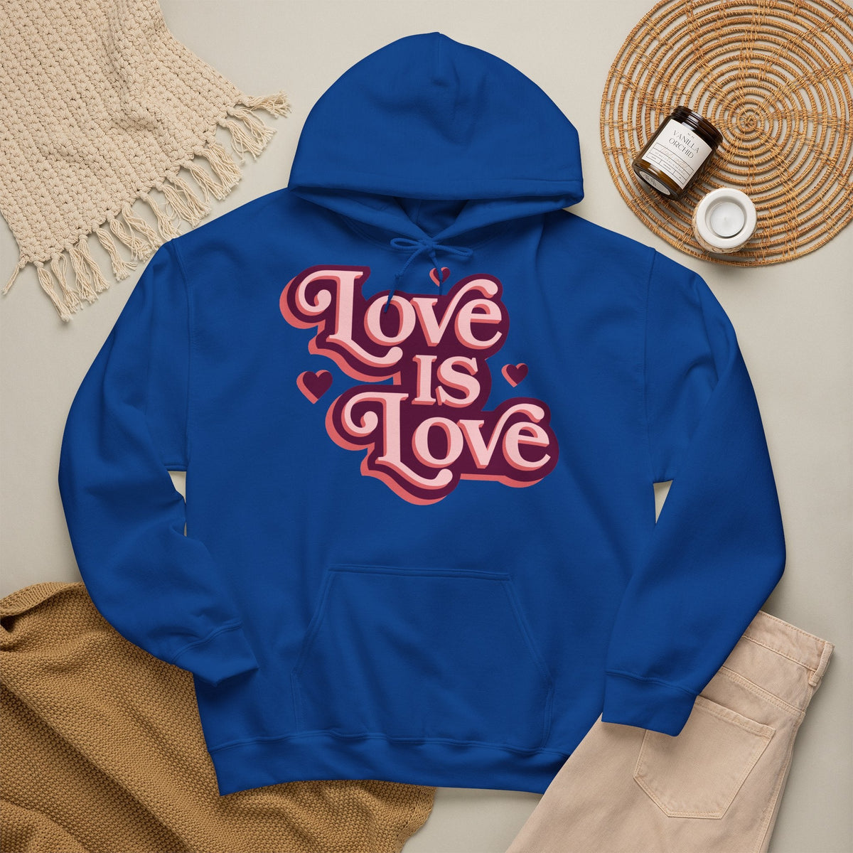 Love Is Love Hoodie – Retro Herz Pride Kapuzenpullover