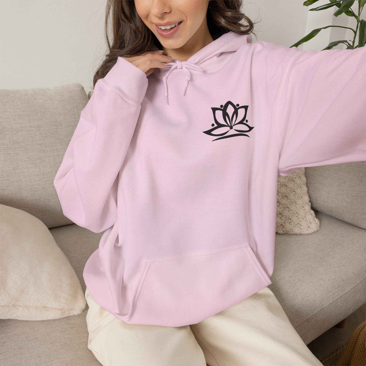 Lotus-Mandala-Hoodie mit Om-Symbol – Spirituelles Yoga-Sweatshirt