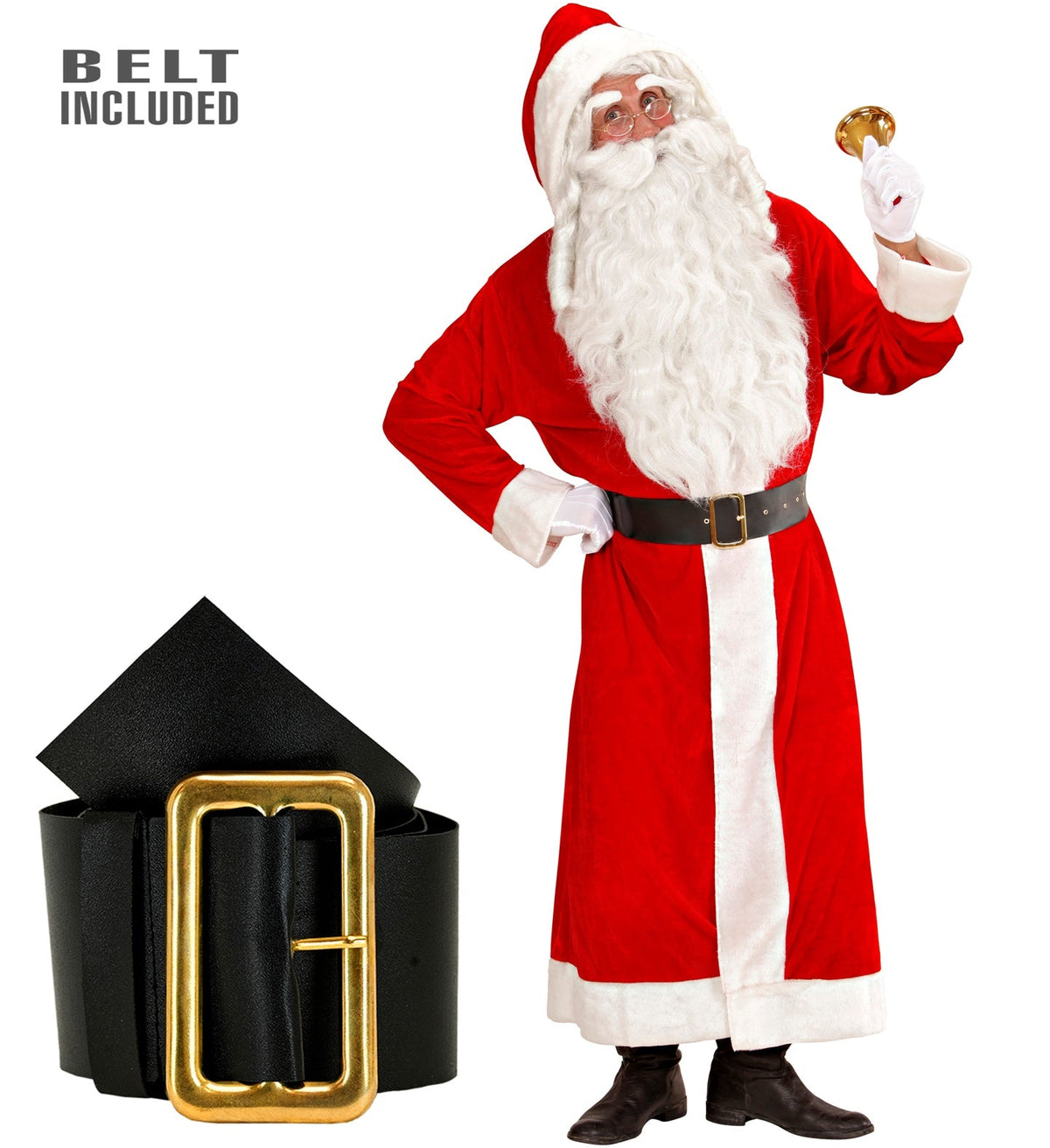 Kostüm Weihnachtsmann Samt (Mantel, Gürtel) Gr.XXL