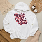 Love Is Love Hoodie – Retro Herz Pride Kapuzenpullover