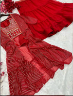 Georgette jacket lengha