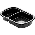 Menübox 2 Schwarz PP 240x150x40 | Packung (50 Stück)