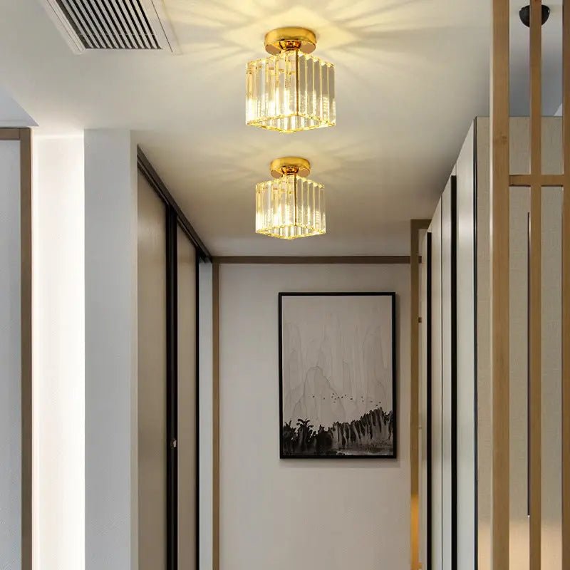 Home Entrance Ceiling Net Red Crystal Aisle Light