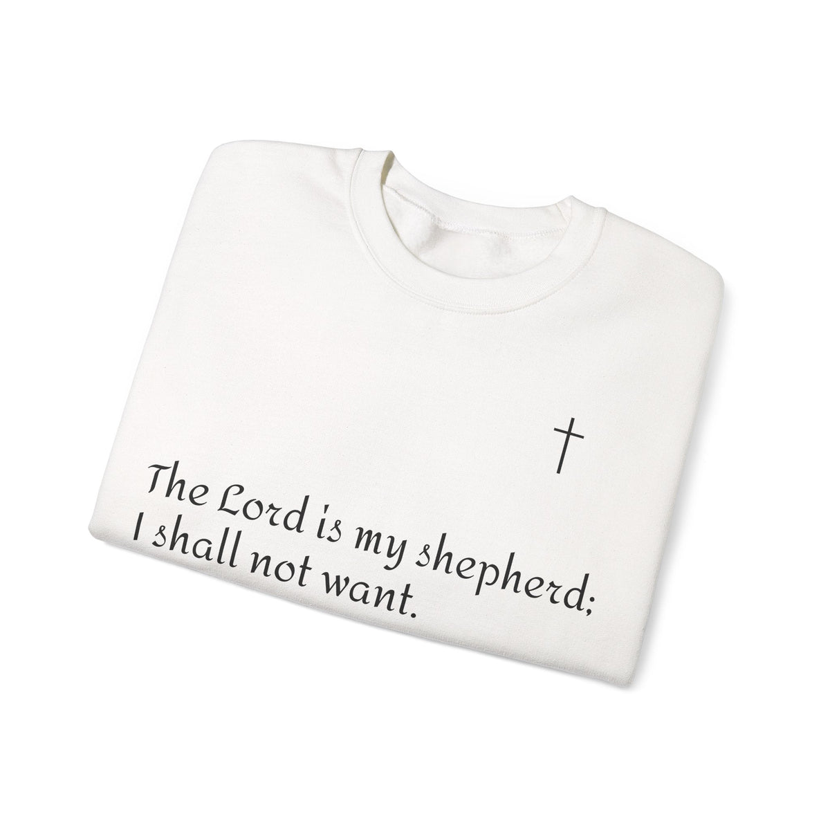 Unisex Heavy Blend Sweatshirt mit Psalm 23 & markantem Backprint