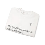 Unisex Heavy Blend Sweatshirt mit Psalm 23 & markantem Backprint