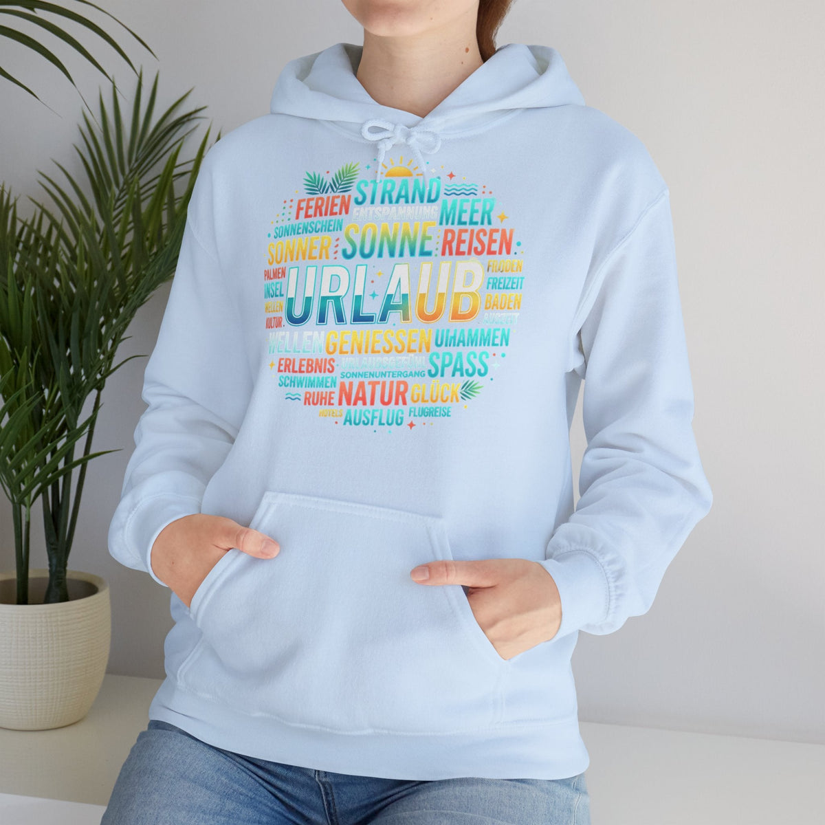 Urlaub Hoodie – Tropischer Palm Sunset Kapuzenpullover