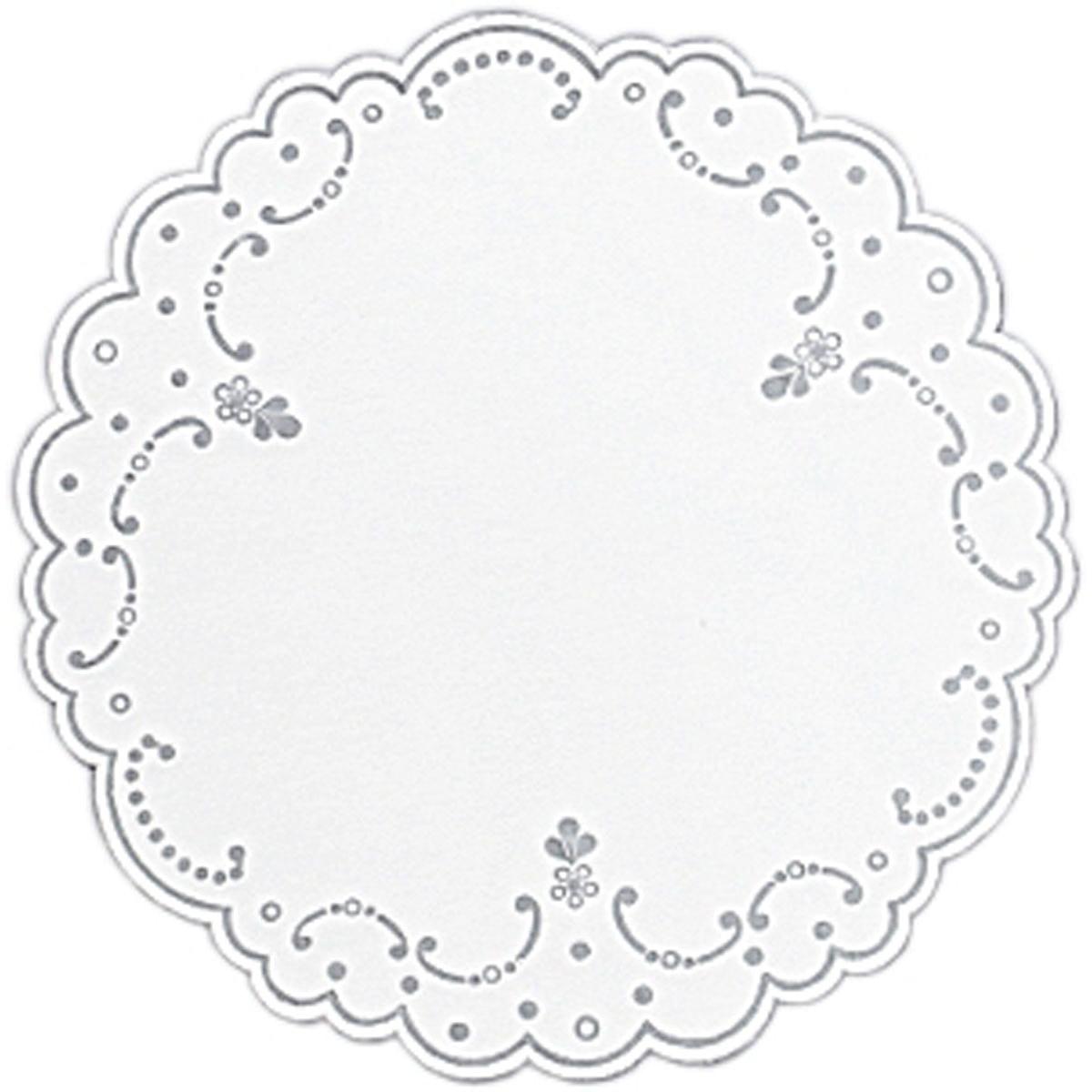 Dunicel-Deckchen 19 cm mit Silberdruck - Elegante Tischdekoration | Packung (250 Stück)