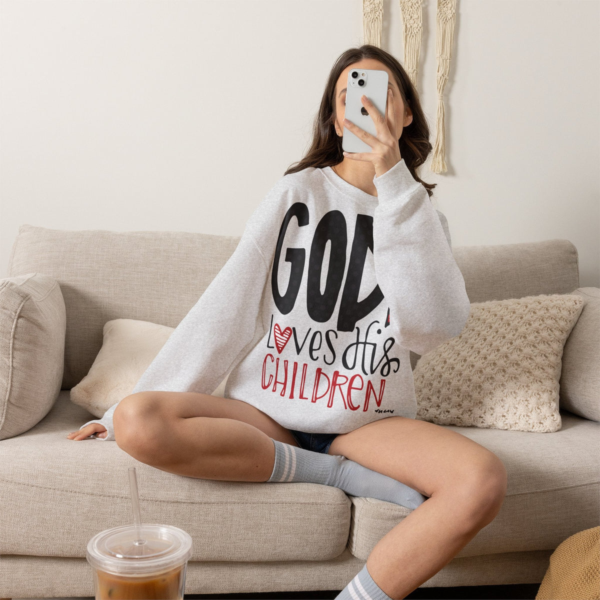 Gott liebt Seine Kinder Sweatshirt – Faith-Crewneck für Kinder und Familie