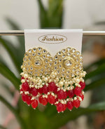 Gold-Plated Kundan and Pearl Classic Chandbalis Earrings