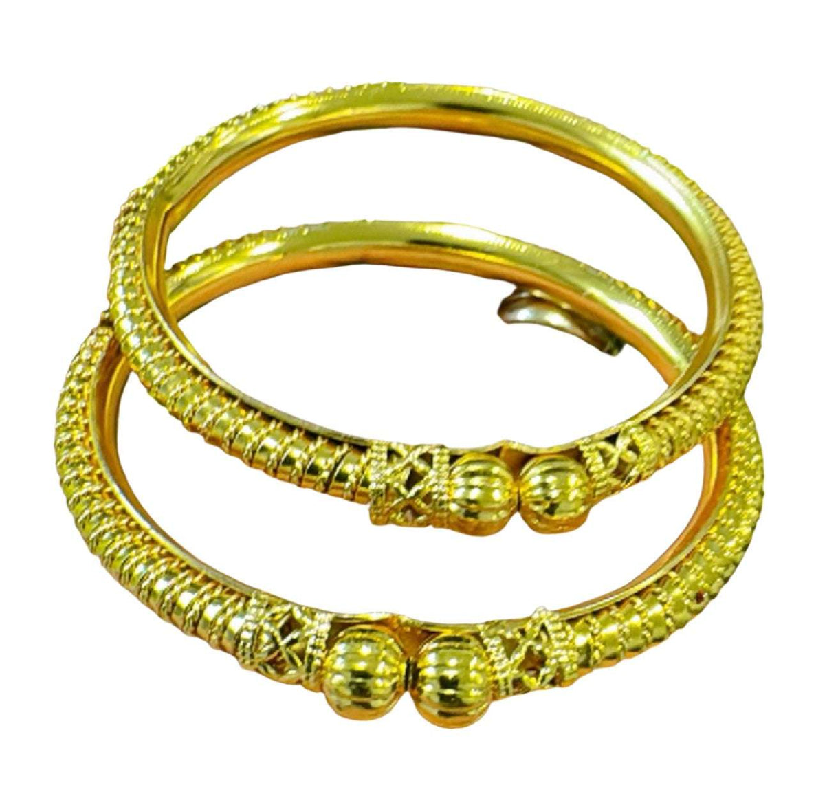 IMPRESSIVE TRADITIONAL GOLD Plated PIPE BANGLES(2 Pcs)