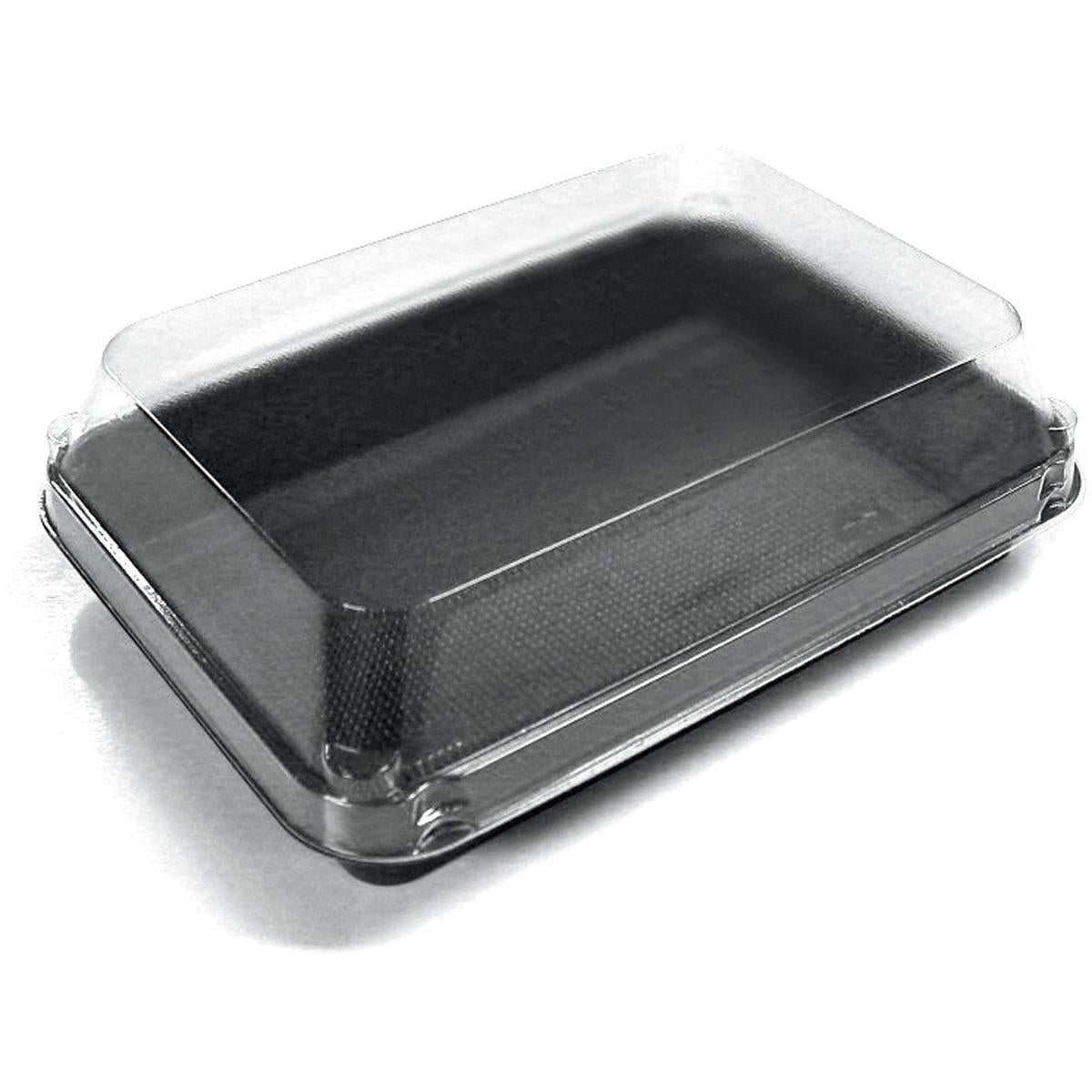 Lunchbox  Schwarz / Transparent PS 185x135x54  | Packung (200 Stück)