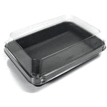 Lunchbox  Schwarz / Transparent PS 185x135x54  | Packung (200 Stück)