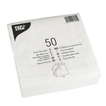 PAPSTAR Servietten 1/4-Falz, 33x33 cm, weiß, 2-lagig | Folie (50 Stück)