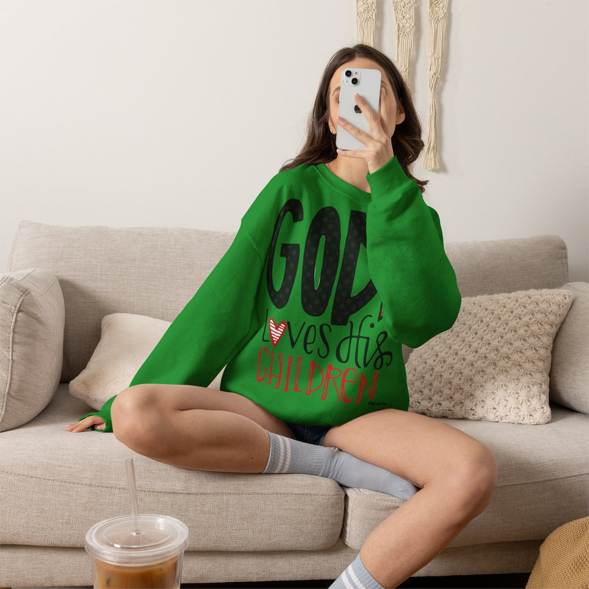 Gott liebt Seine Kinder Sweatshirt – Faith-Crewneck für Kinder und Familie