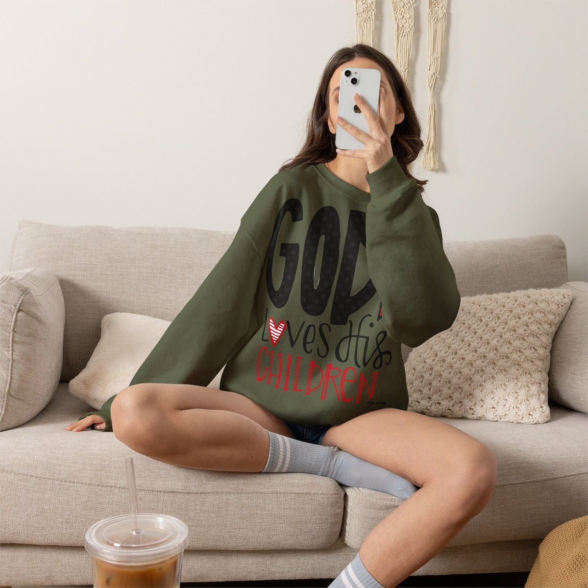 Gott liebt Seine Kinder Sweatshirt – Faith-Crewneck für Kinder und Familie