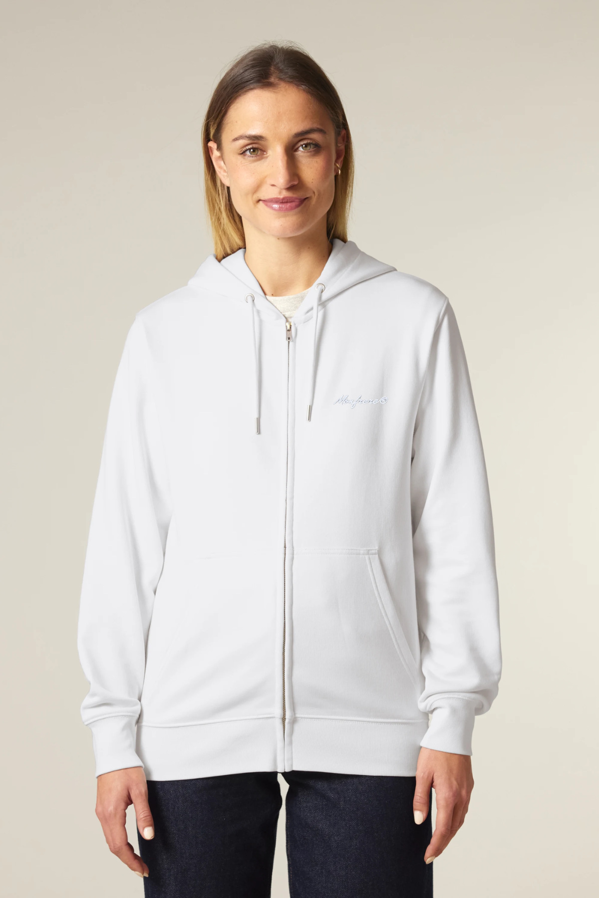 White Label Stick Iconic Unisex-Medium-Fit-Zip-Hoodie