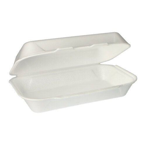 Starpak 100 Allzweckboxen mit Klappdeckel, XPS 1800 ml 7,5 cm x 24 cm x 13,3 cm weiss | Schrumpffolie (100 Stück)