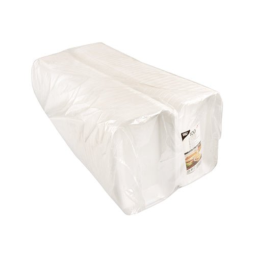 Starpak 100 Allzweckboxen mit Klappdeckel, XPS 1800 ml 7,5 cm x 24 cm x 13,3 cm weiss | Schrumpffolie (100 Stück)
