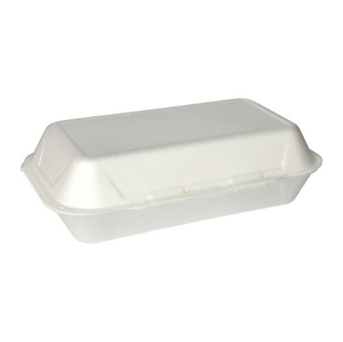 Starpak 100 Allzweckboxen mit Klappdeckel, XPS 1800 ml 7,5 cm x 24 cm x 13,3 cm weiss | Schrumpffolie (100 Stück)