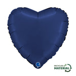 18"/Ø46cm Herz Folienballon  Uni | Satin Blue Navy