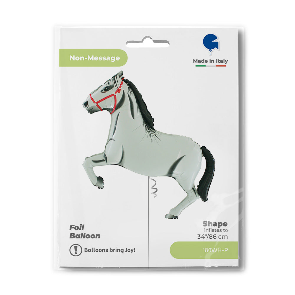 Shape Folienballon "Pferd" Weiß | 86 cm