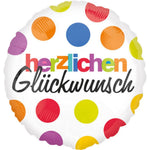 18"/Ø45cm Folienballon "Herzlichen Glückwunsch" | Bunt