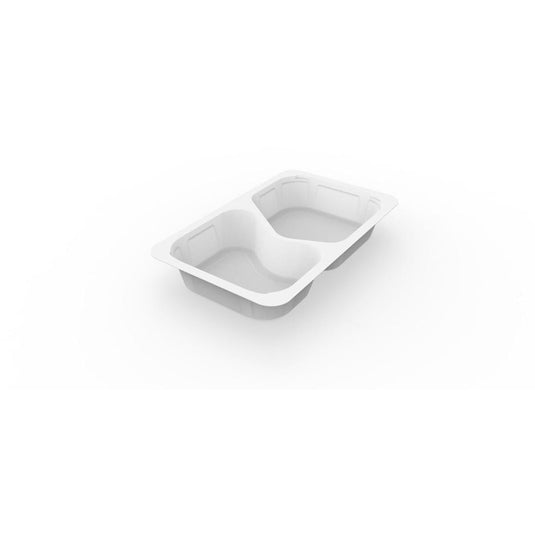 1/4 GN Menüschalen 2 Weiß PP/MIN 265x162x43  | Packung (225 Stück)