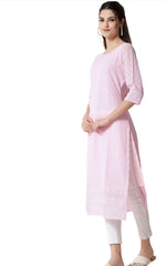 Pink Embroidered Georgette Kurta In Germany