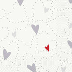 Zelltuchservietten 33 x 33 cm 3-lagig 1/4 Falz Love | Packung (50 Stück)