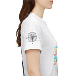 Strandurlaub T-Shirt – Retro Sonnenuntergang mit Palmen & ‚Urlaub‘ Wortwolke