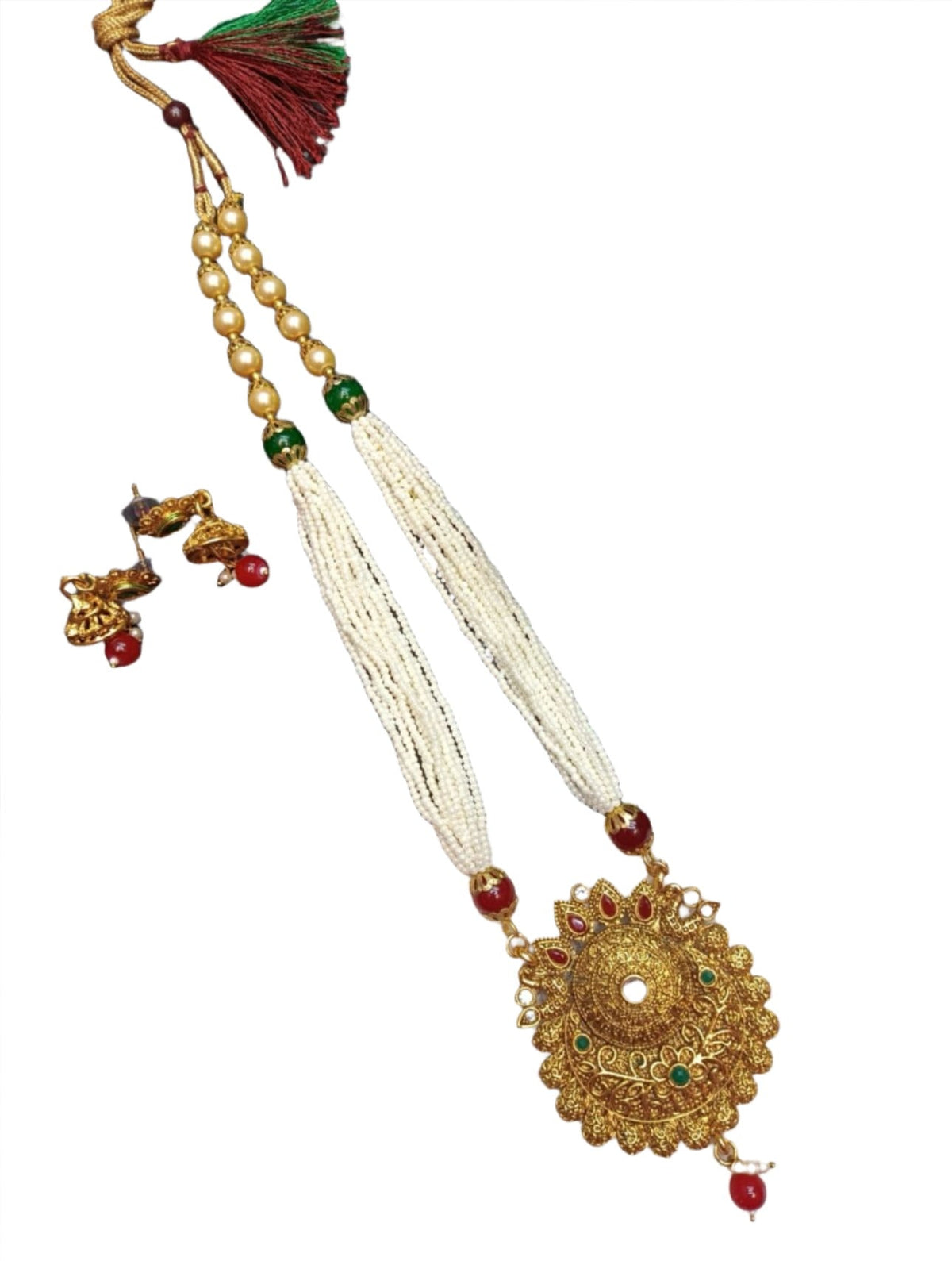 Gold Plated Moti Mala Set