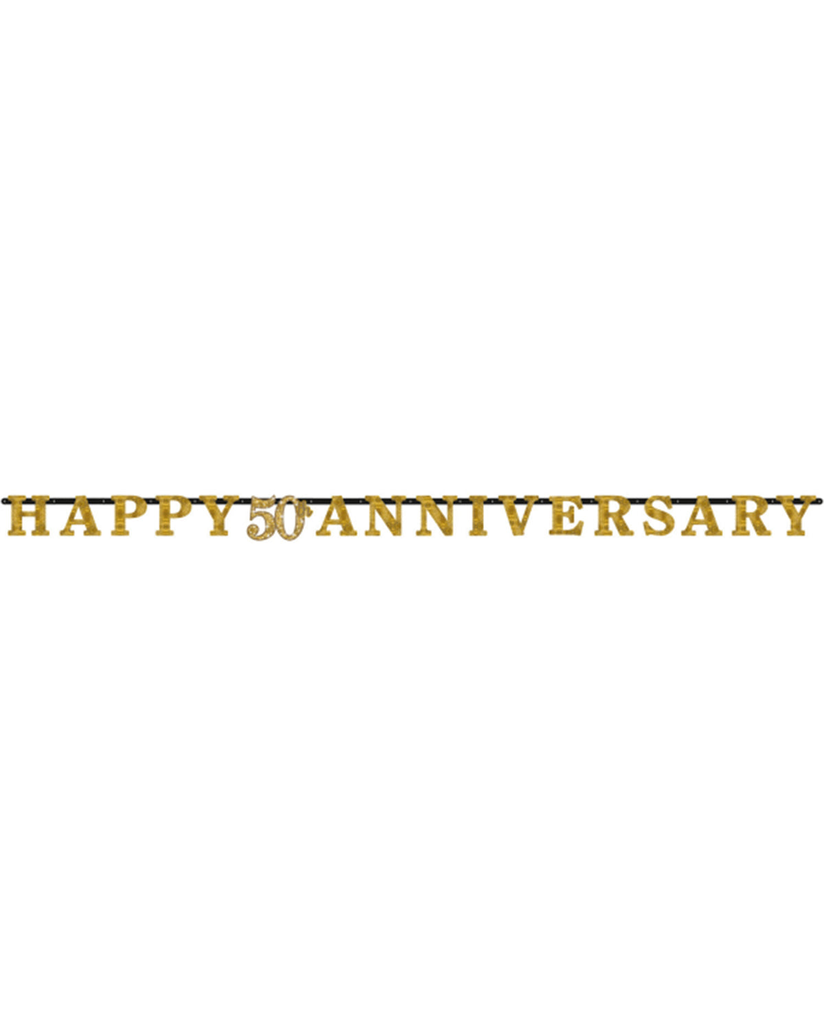 Happy 50th Anniversary - Buchstabengirlande | 300 cm, Gold