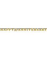 Happy 50th Anniversary - Buchstabengirlande | 300 cm, Gold