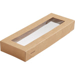 Viking Slim Brick Deckel mit PLA Fenster  Braun Karton/PLA 225x85x30  | Packung (300 Stück)