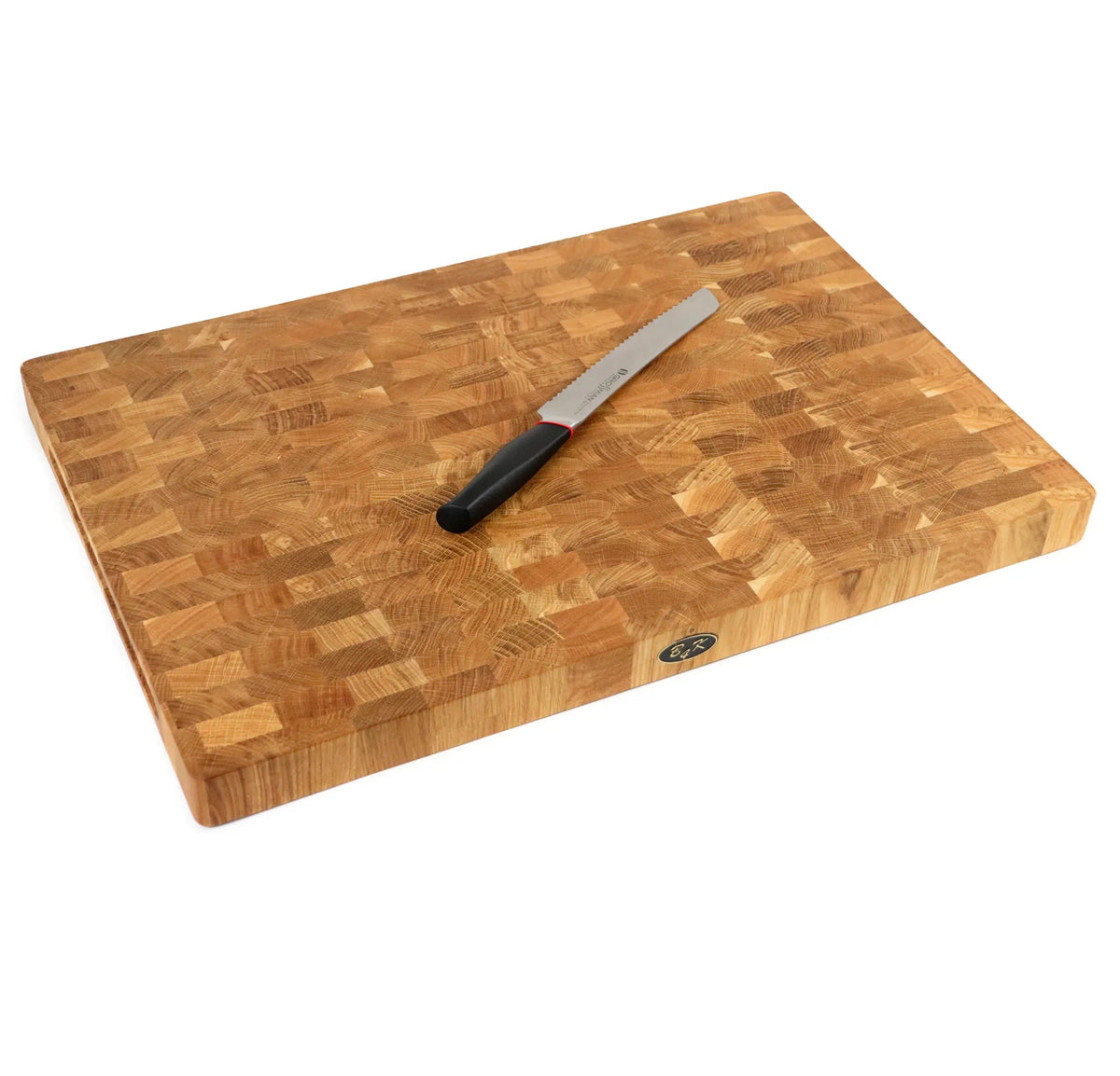 XXL Stirnholz Schneidebrett Eiche 60x40x4cm – Massives Hirnholzbrett & Hackblock