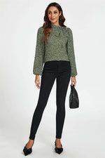 Floral Print Side Tie Blouse Top In Olive Namma Markt